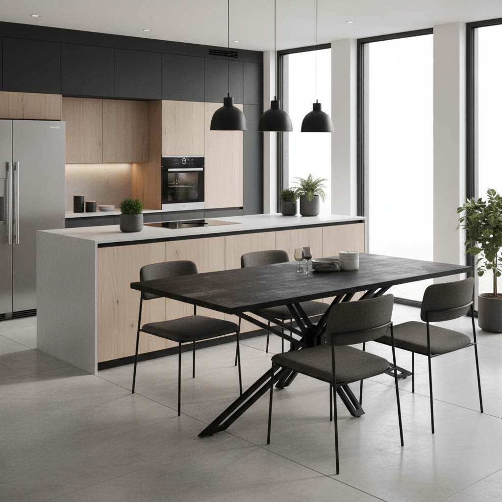 Eettafel Yana Recht zwart