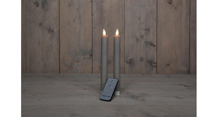 Led dinerkaarsen 2st Taupe