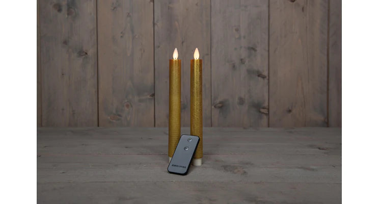 Led dinerkaarsen 2st Goud