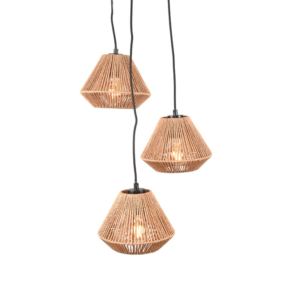Hanglamp Ibiza Diamond 3-Lichts Naturel