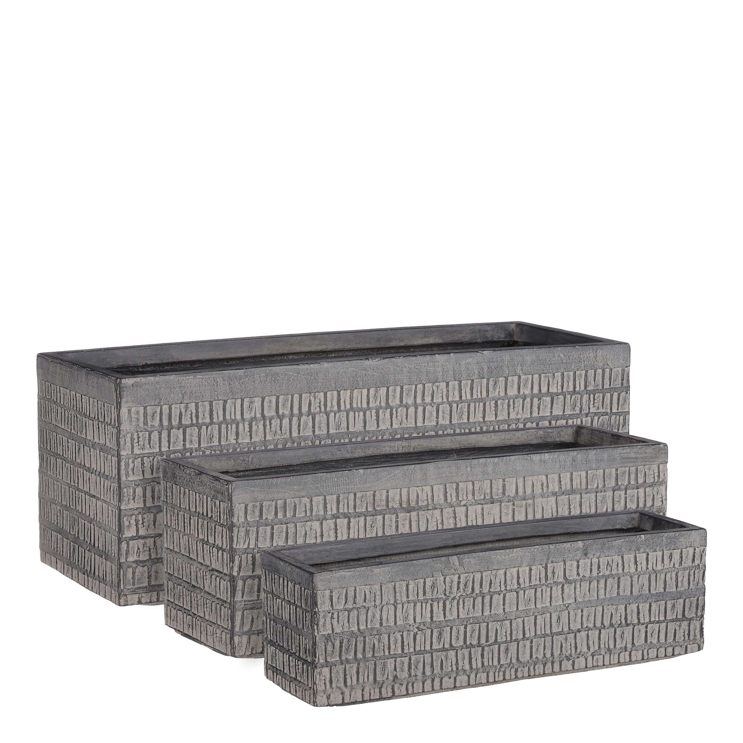 Tallinn pot rechthoek zwart set van 3