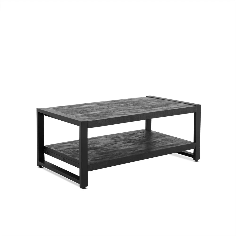 Salontafel Britt zwart met plank