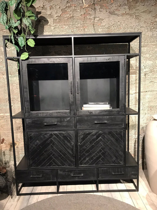 Vitrinekast Jax Zwart