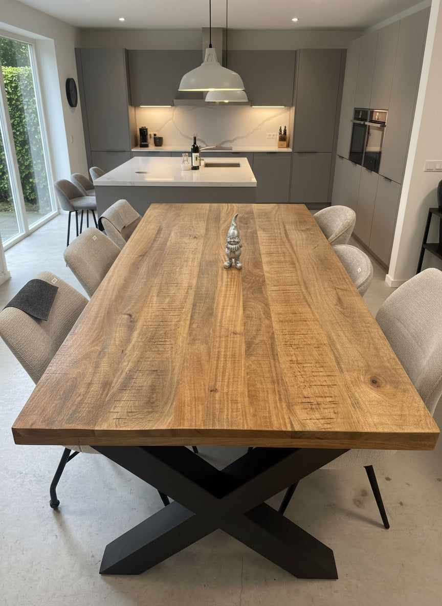 Eettafel recht bokki mangohout