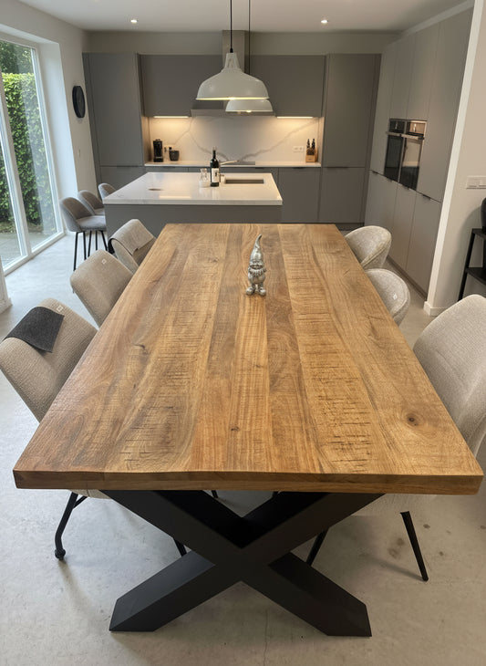 Eettafel recht bokki mangohout