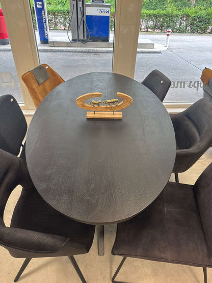 Eettafel Bert zwart ovaal verjongt