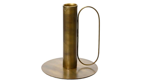 Kandelaar ijzer - koper antiek