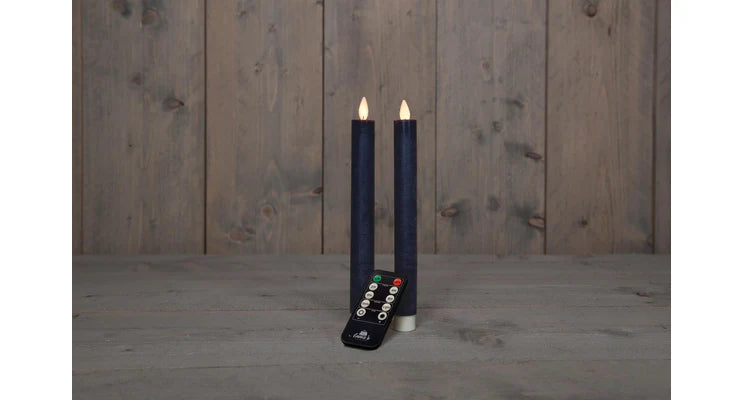 Led dinerkaarsen 2st antracietblauw
