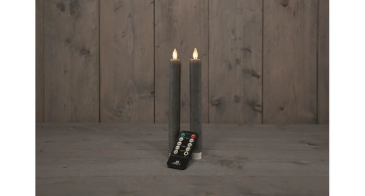 Led dinerkaarsen 2st Grijs