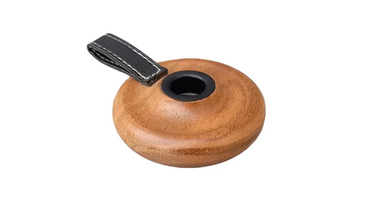 Kandelaar met leren handvat