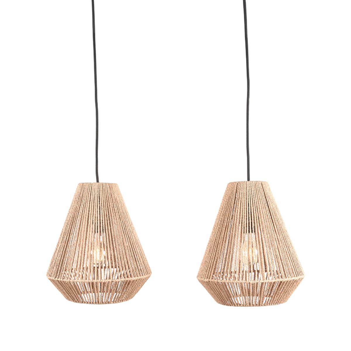 Hanglamp Ibiza Diamond 2-Lichts Naturel