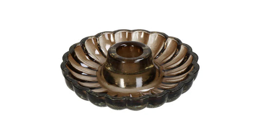 Kaarsen kandelaar glas - bruin