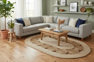 Vloerkleed gevlochten ovaal OP=OP