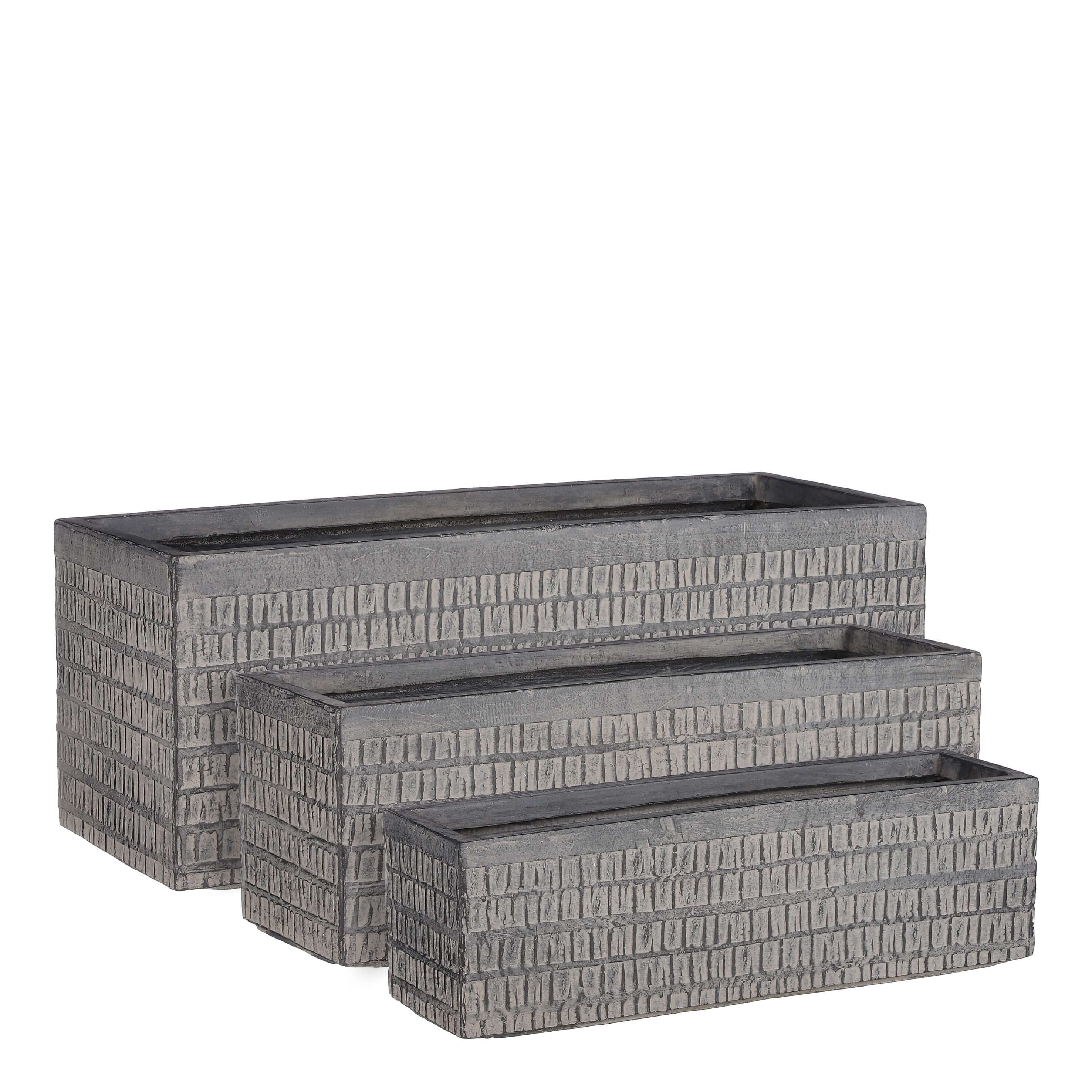 Tallinn pot rechthoek zwart set van 3