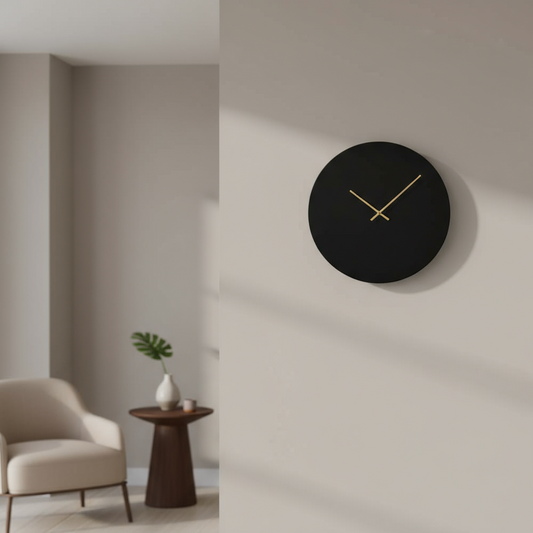 Wandklok groot zwart