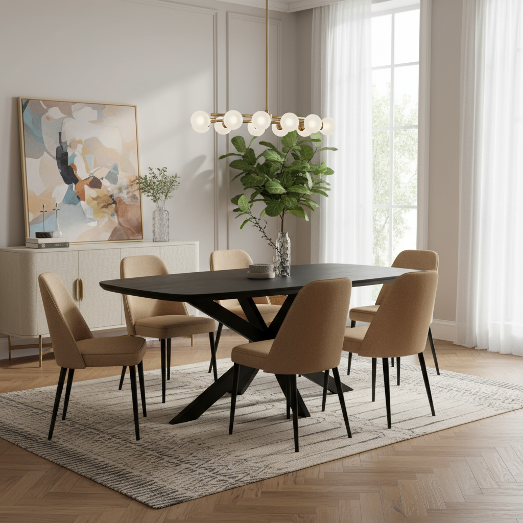 Deens ovale eettafel Bente Mangohout - zwart