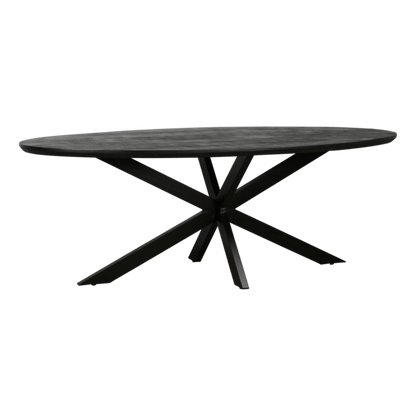 Eettafel Bert zwart ovaal verjongt