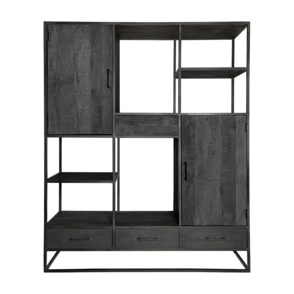 Dex vakkenkast 160 cm zwart