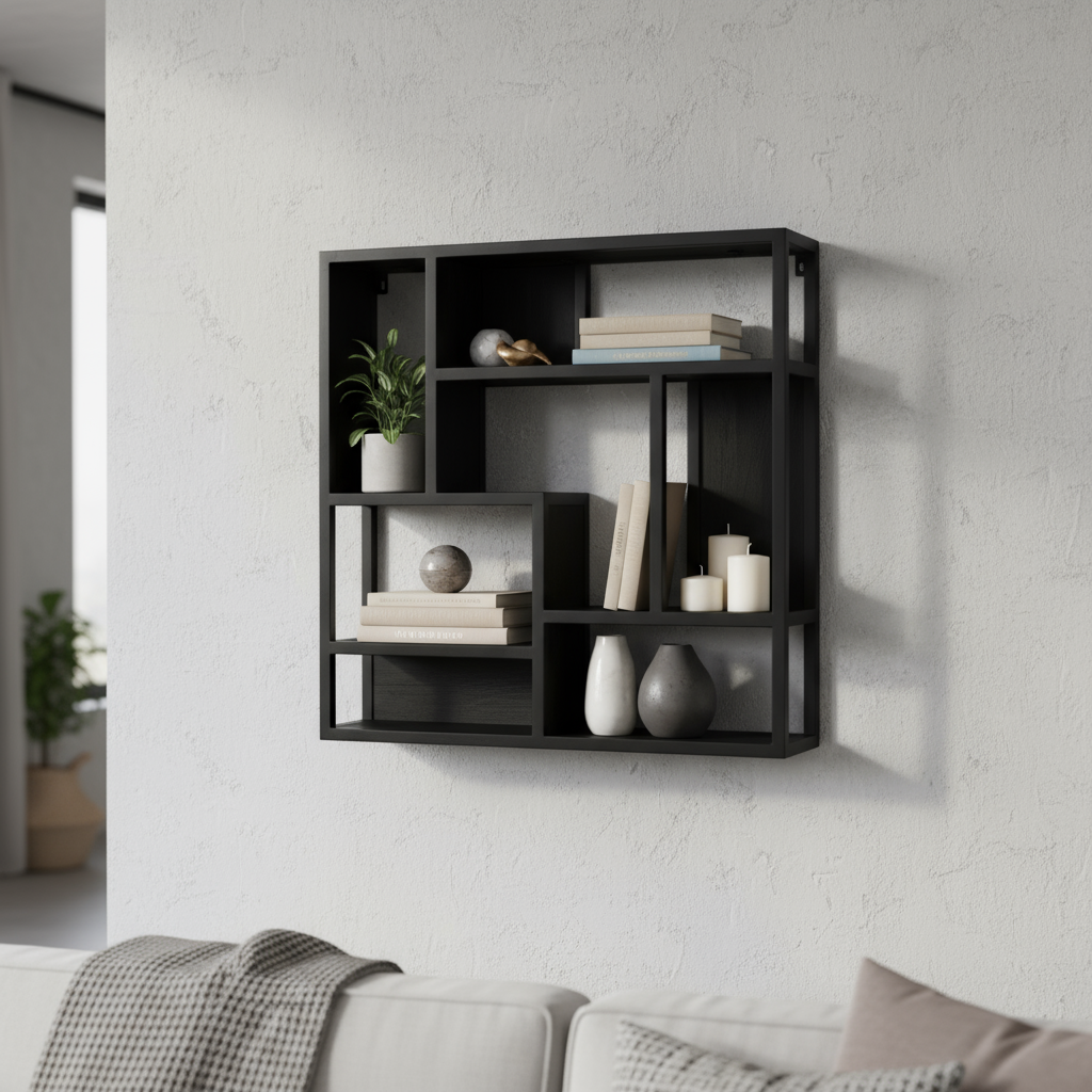 Dex wandrek 75 cm vierkant zwart