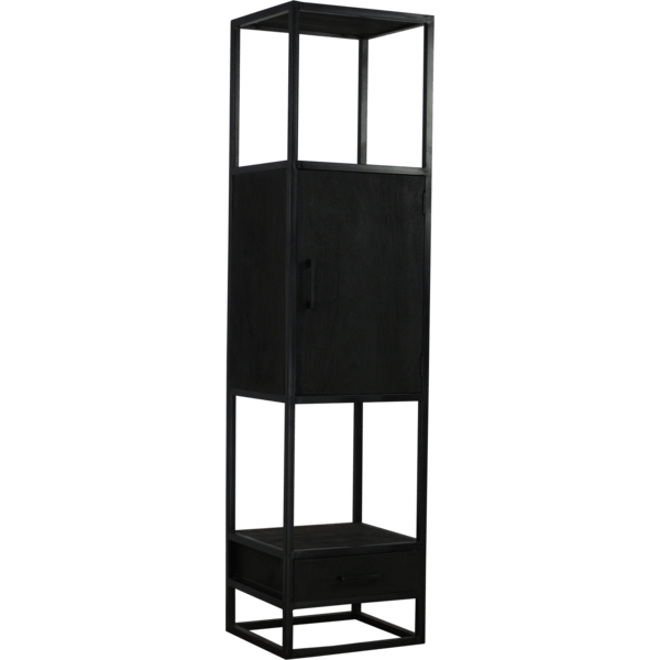 Dex boekenkast 1 deur zwart