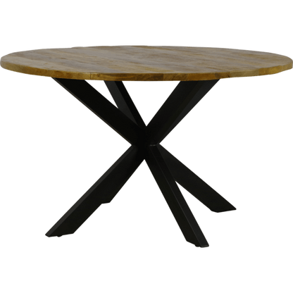 Eettafel rond mangohout 3 cm